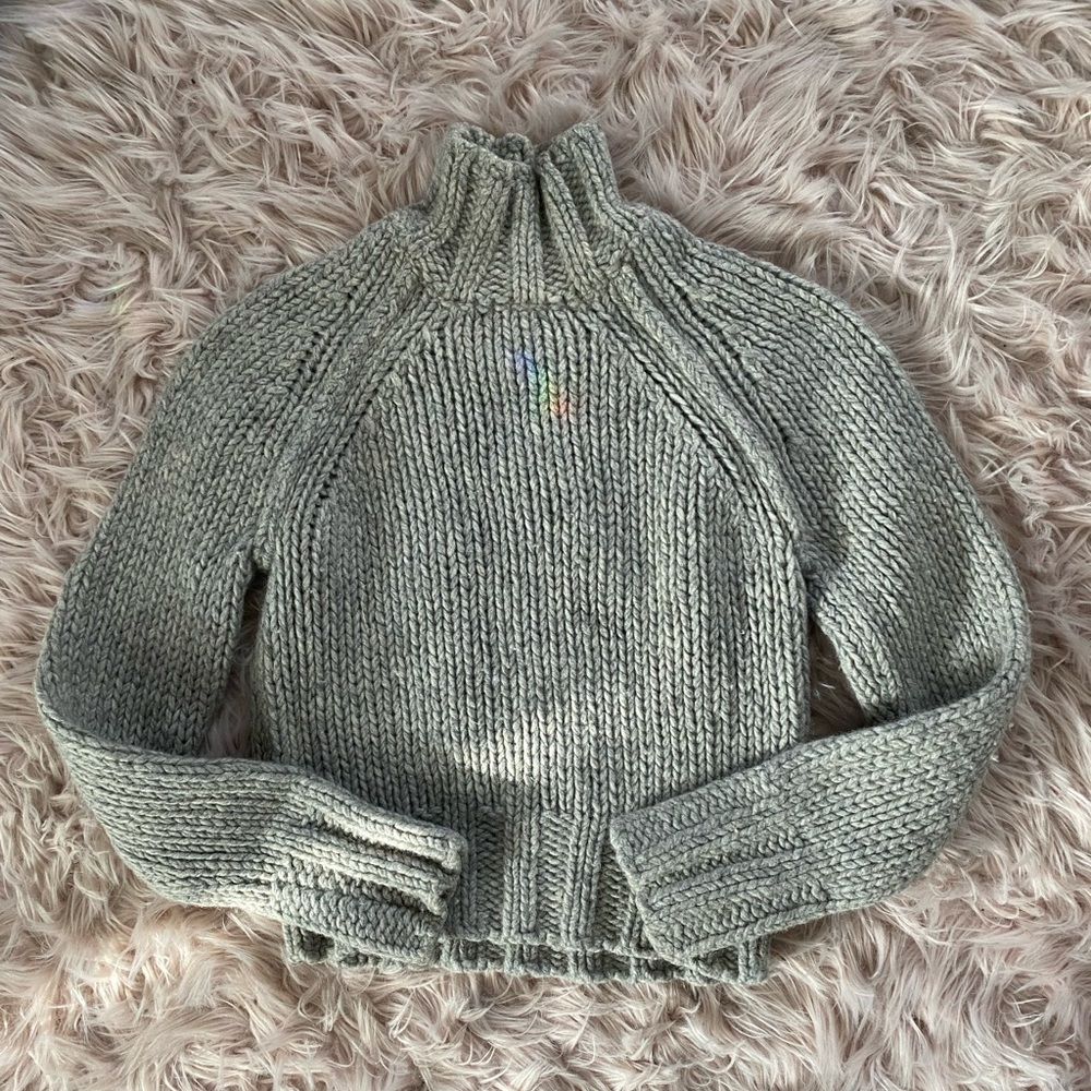 Abercrombie & Fitch - Gray 100% Wool Knit Turtle Neck Sweater